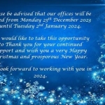 CHRISTMAS CLOSURE